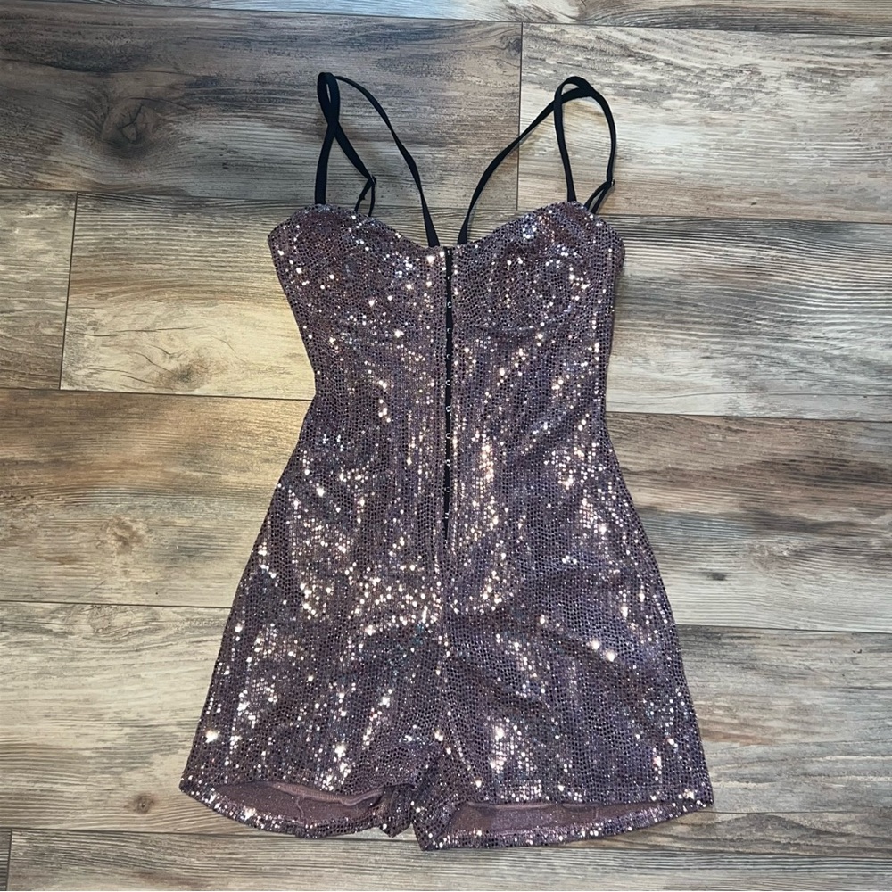 lucy in the sky sequin romper